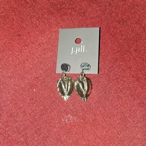 J. Jill Metallic Leaf Earrings